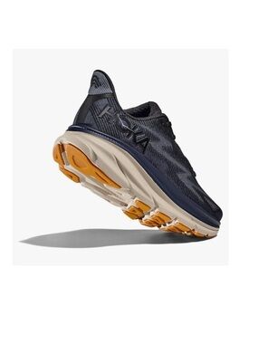 HOKA Men's Clifton 9 Road Running Shoes in Black/Varsity/Navy 10D NEW